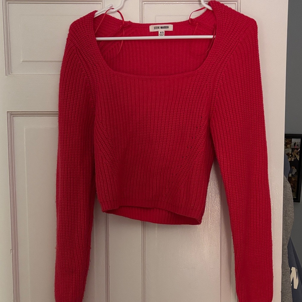 Steve Madden Vibrant Pink Knit Top